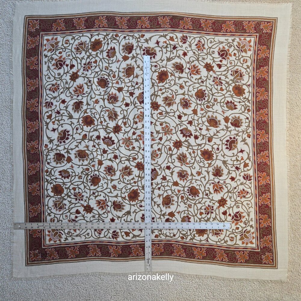 NWOT Metropolitan Museum of Art Wool & Silk Square Scarf Autumn Fall Colors NYC - Picture 7 of 16
